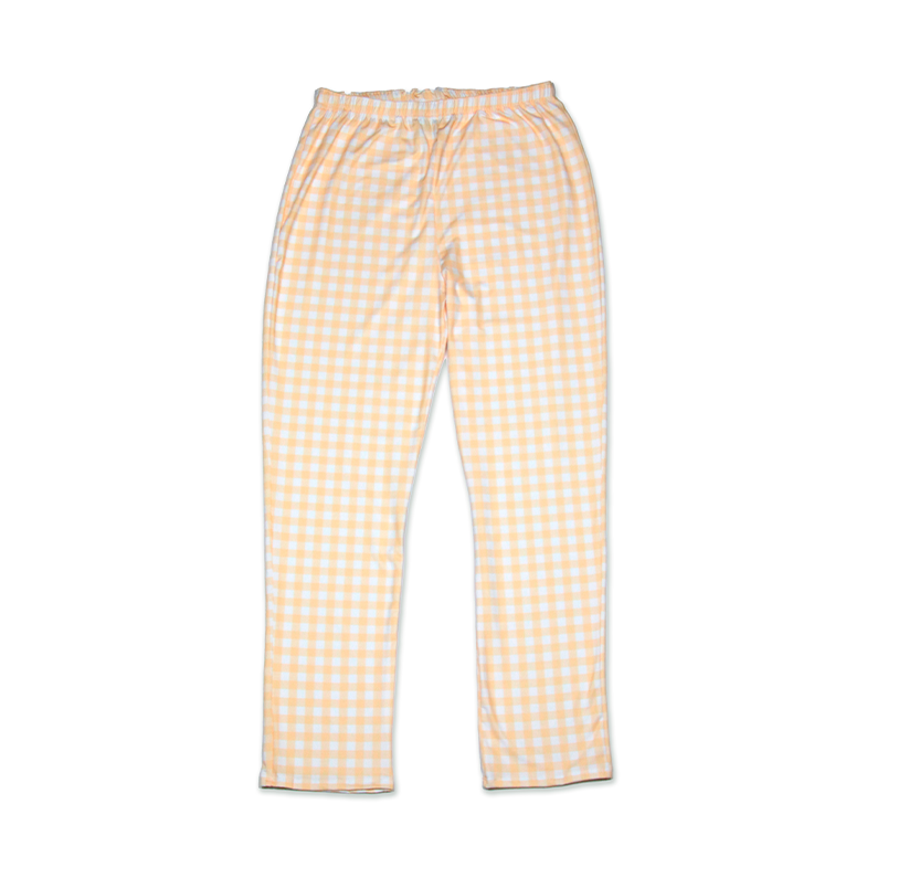 Calça Pijama Mamãe Xadrez Laranja