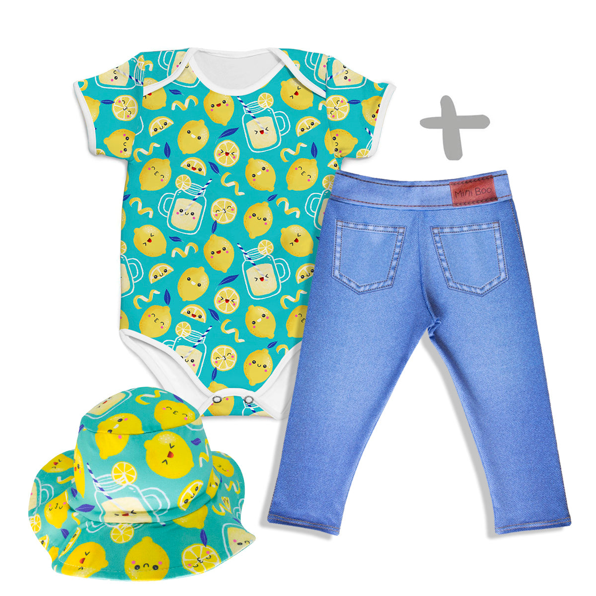 Combo Body Limão + Calça Jeans Tradicional + Chapéu Limão