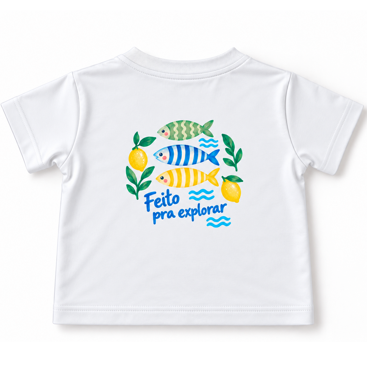 Camiseta Bebê Algodão Sardinhas