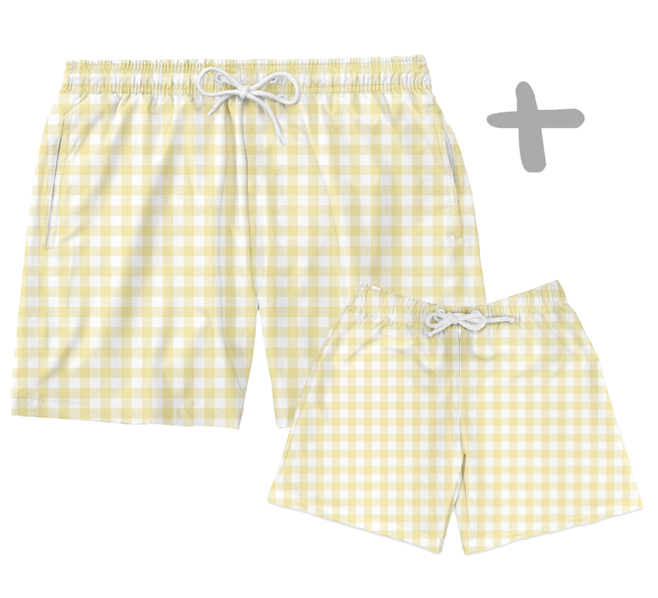 Shorts Tal Pai Tal Baby Xadrez Amarelo