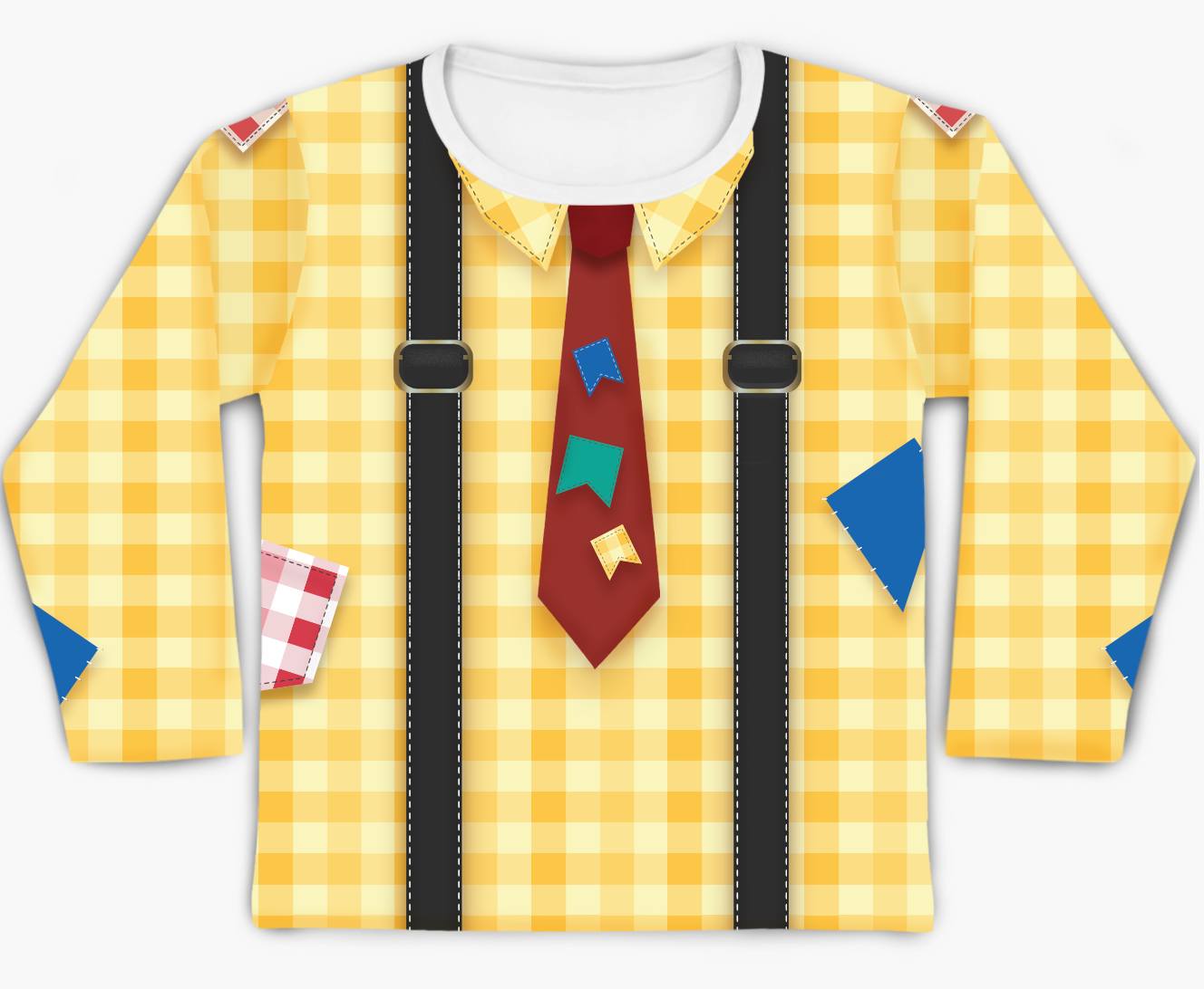 Camiseta Kids Caipira Suspensório Amarelo