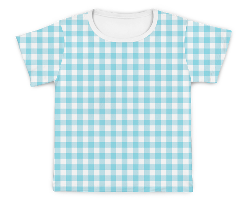 Camiseta Kids Xadrez Azul Claro