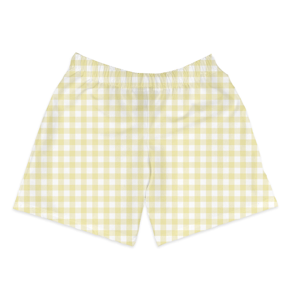 Shorts Infantil Xadrez Amarelo