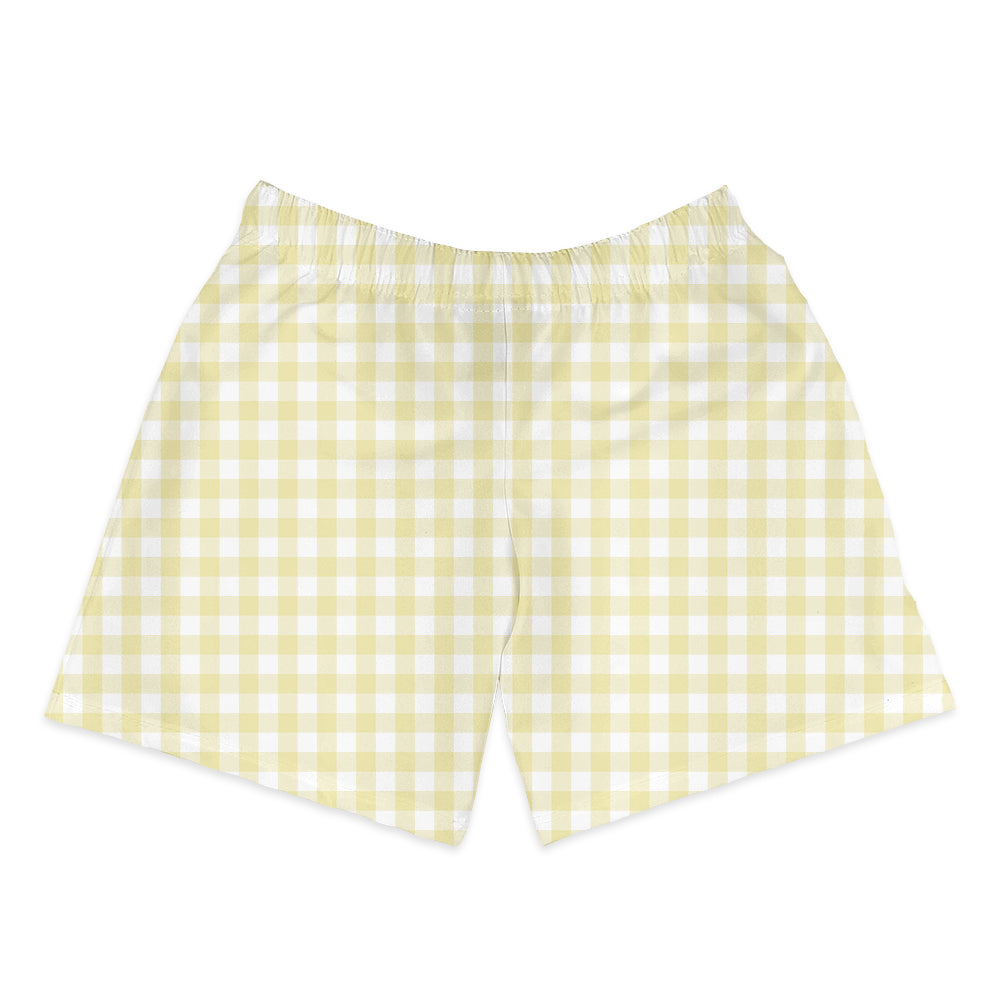 Shorts Infantil Xadrez Amarelo