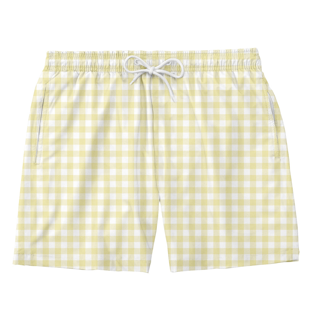 Shorts Papai Xadrez Amarelo