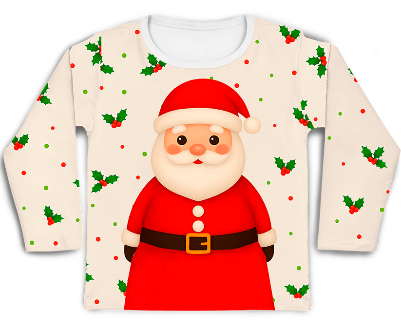 Camiseta Kids Papai Noel Natalino