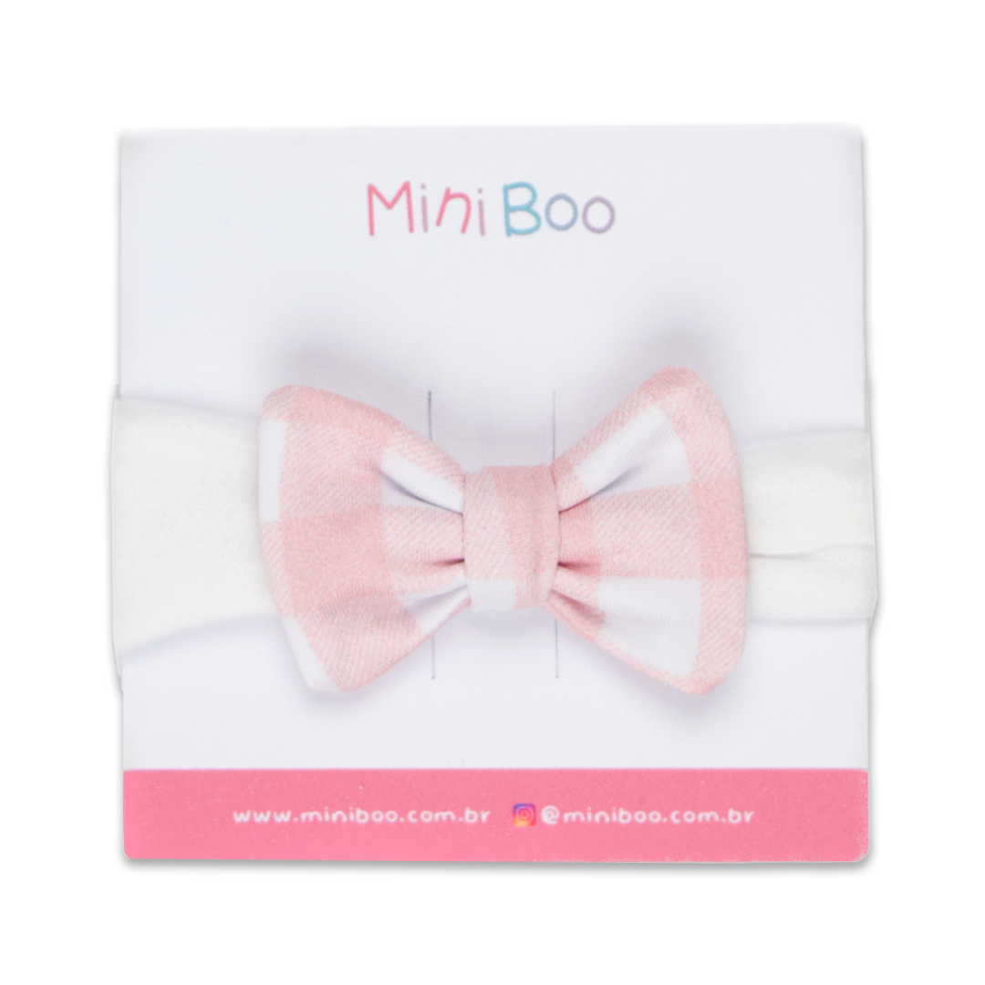 Laço Xadrez Frutinhas Rosa