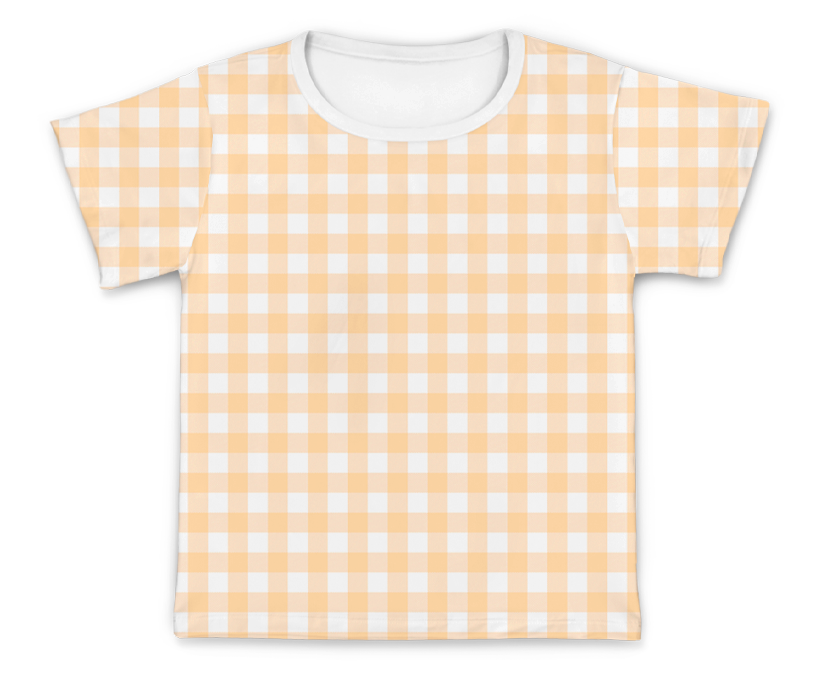 Camiseta Kids Xadrez Laranja