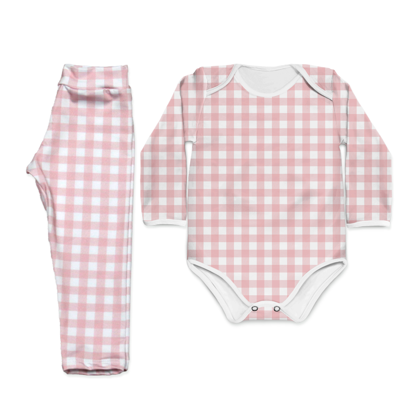 Conjunto térmico Body - Pijaminha Xadrez Rosa