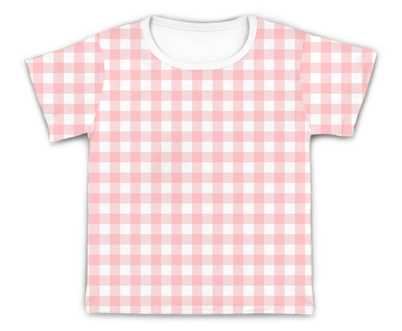 Camiseta Kids Xadrez Rosa
