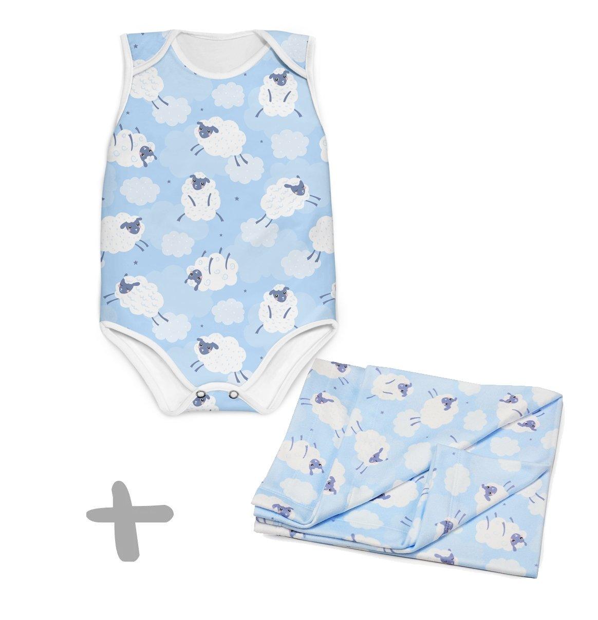 Combo Body + Mantinha Microsoft Ovelha Azul - Mini Boo Store