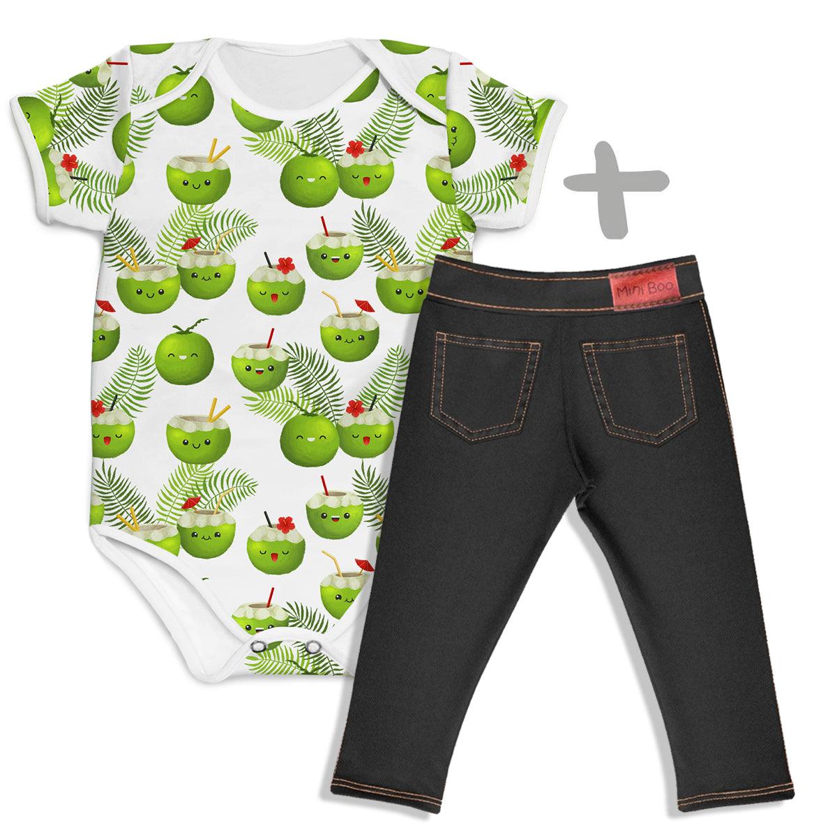 Combo Body Coconut + Calça Jeans Preta - Mini Boo Store
