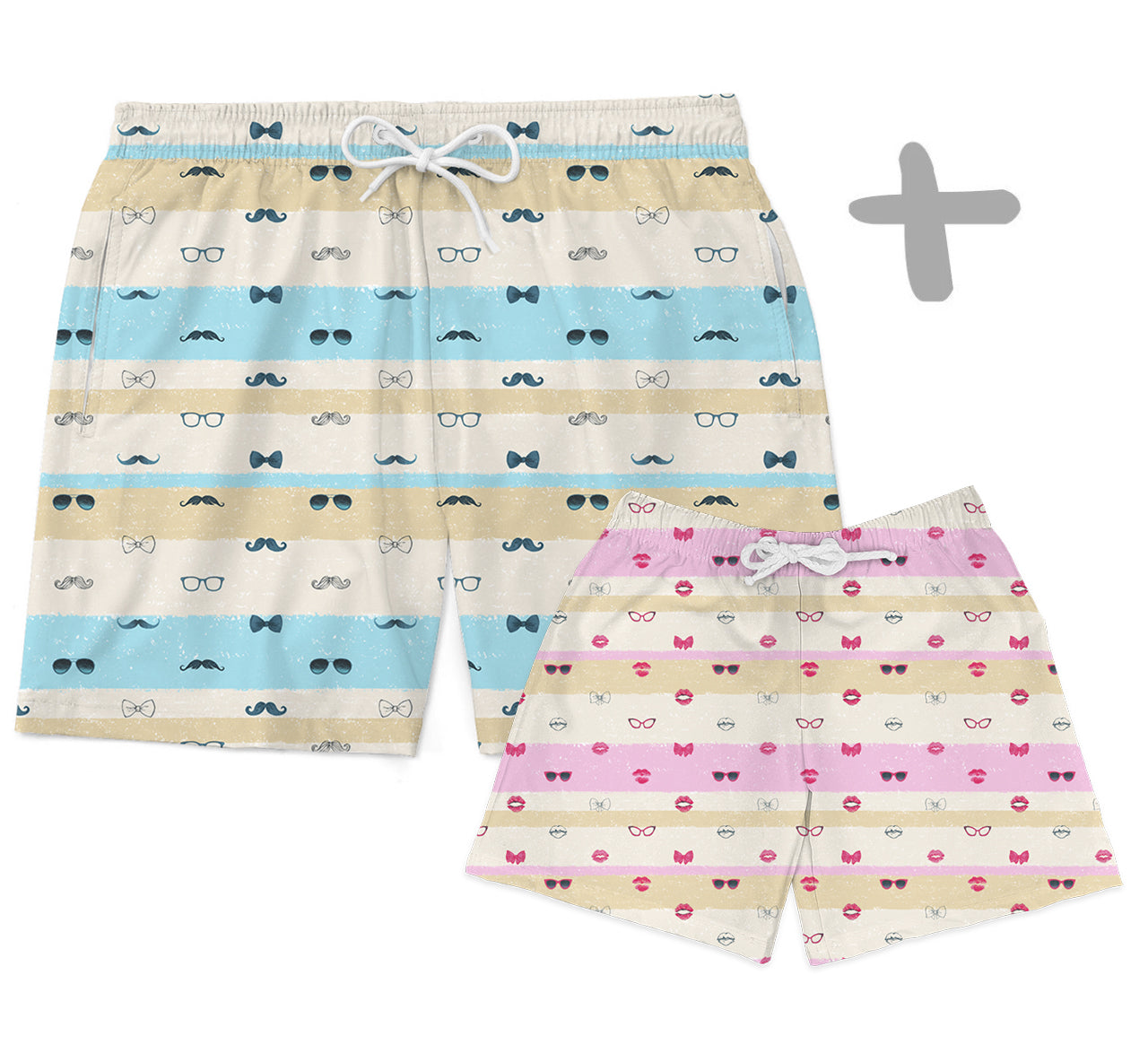 Shorts Tal Pai Tal Baby Mustache Rosa