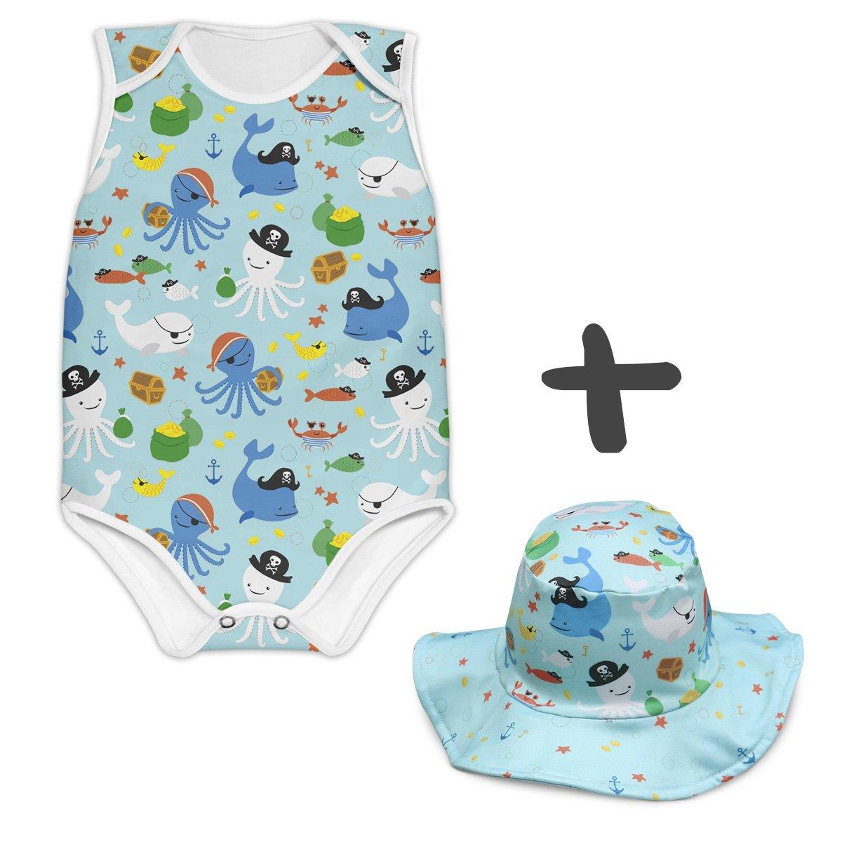 Combo Body + Chapéu Piratinhas do Mar - Mini Boo Store