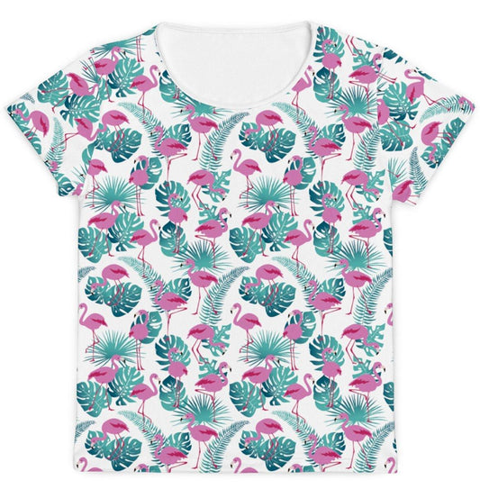 Camiseta Mamãe Flamingo Folhas - Mini Boo Store
