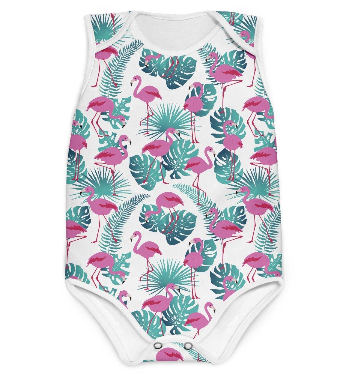Body Flamingo Folhas - Mini Boo Store