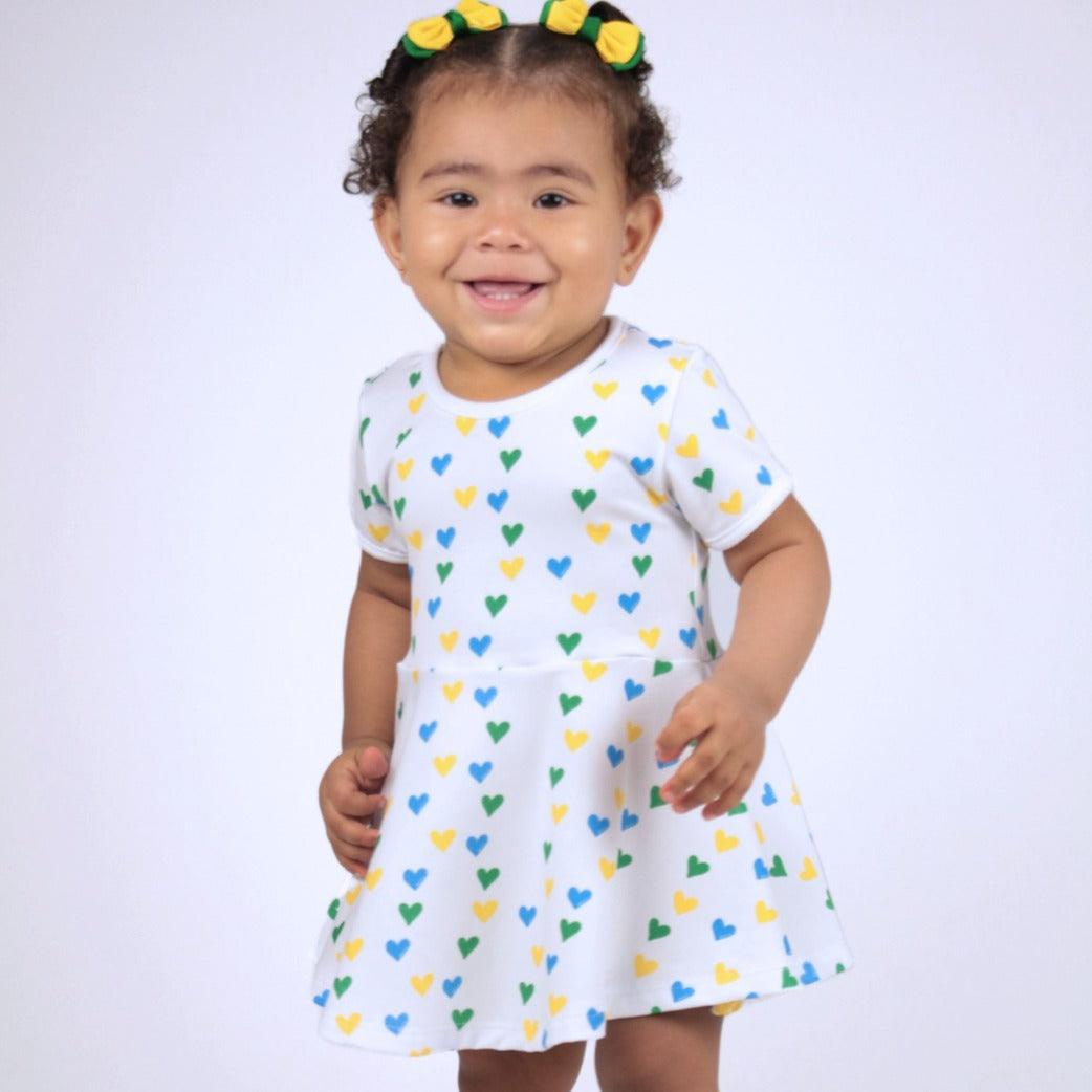 Vestido Coração Brasil - Mini Boo Store
