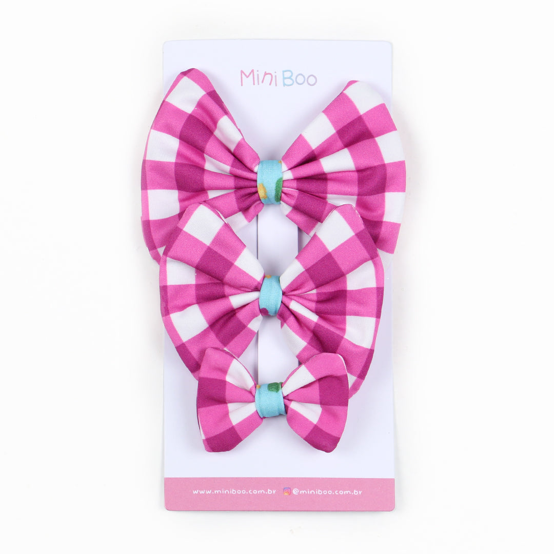 Laço Xadrez Roxo Caipira