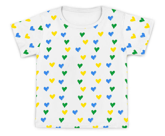 Camiseta Kids Coração Brasil - Mini Boo Store