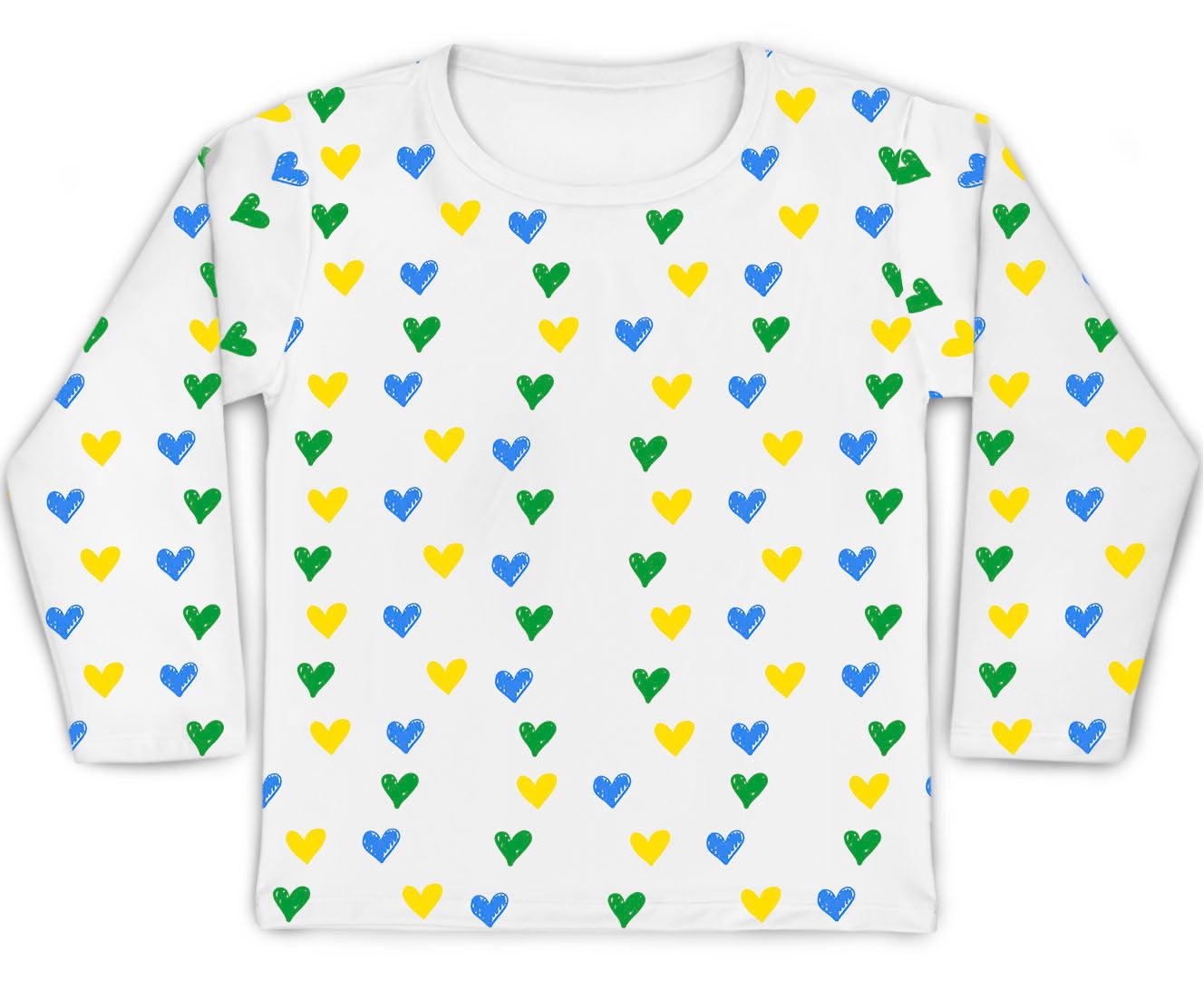 Camiseta Kids Coração Brasil - Mini Boo Store