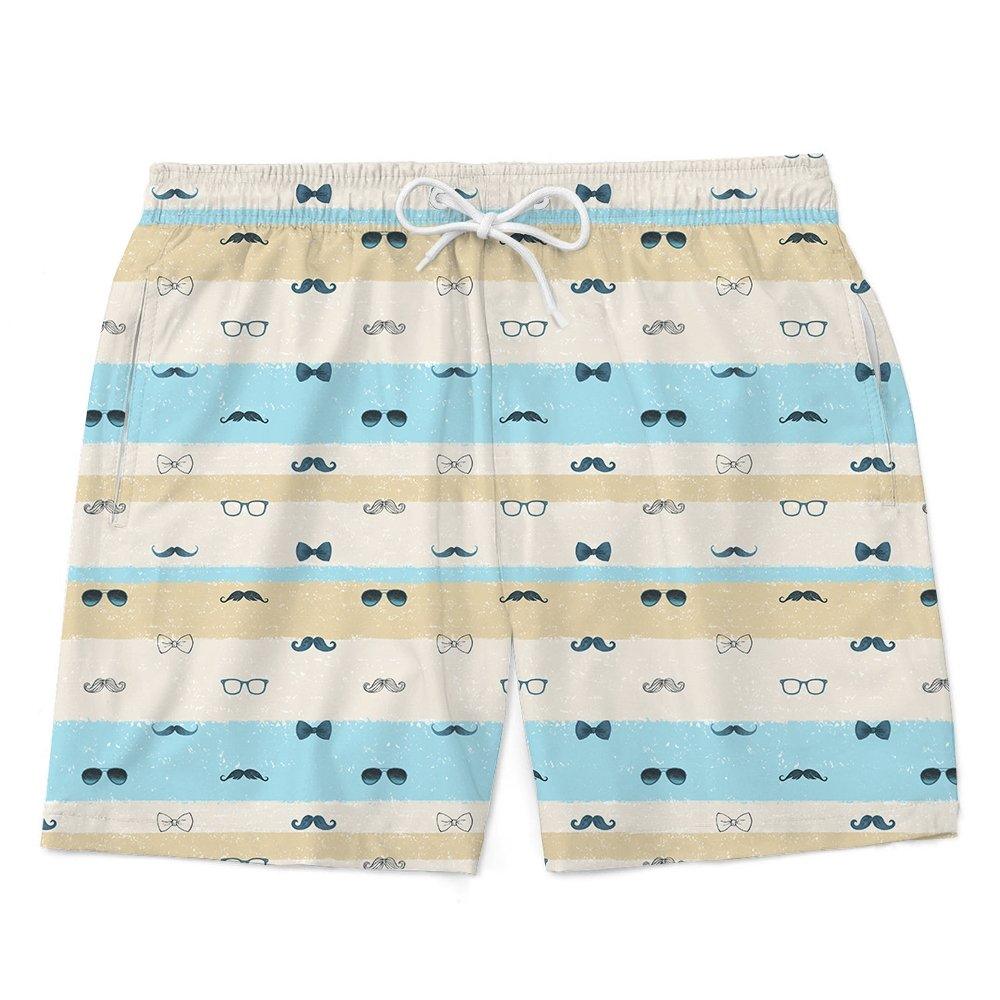 Shorts Papai Mustache Azul - Mini Boo Store