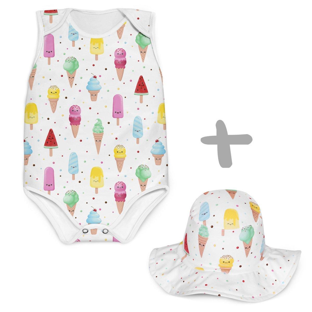 Combo Body + Chapéu Sorvetinhos - Mini Boo Store