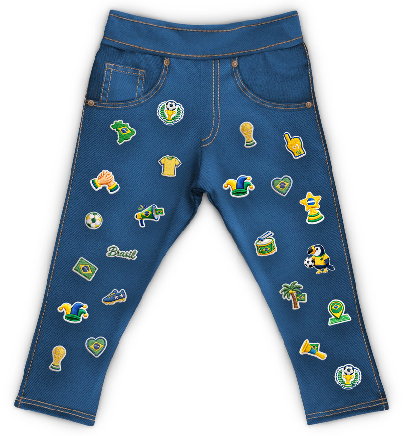 Jeans Brasil Bebê Bordadinho Fake