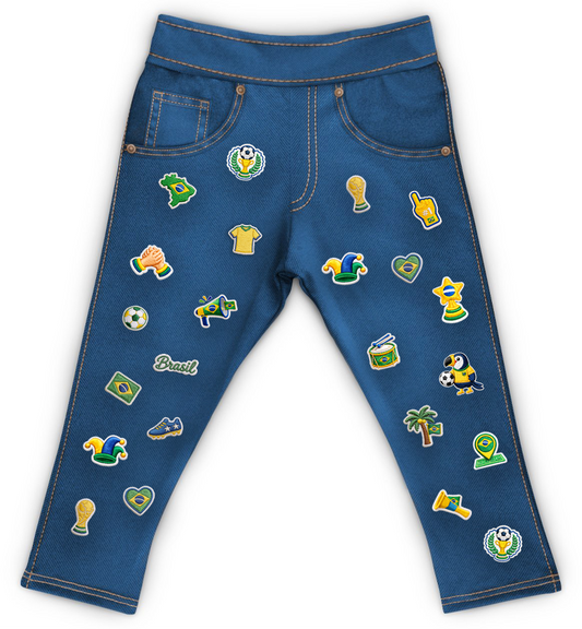 Jeans Brasil Bebê Bordadinho Fake
