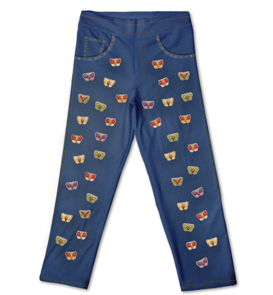 Jeans Borboletas Kids Bordadinho Fake