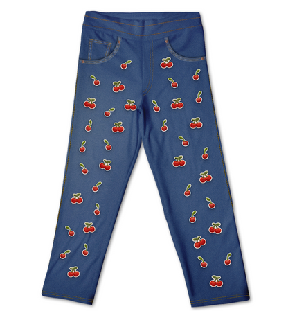 Jeans Cerejas Kids Bordadinho Fake