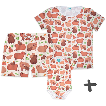 Combo Família Capivaras - Bebê, Mamãe e Papai
