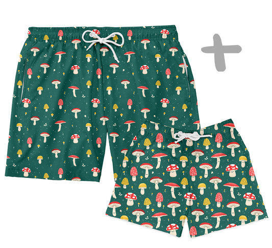 Shorts Tal Pai Tal Baby Cogumelo Verde