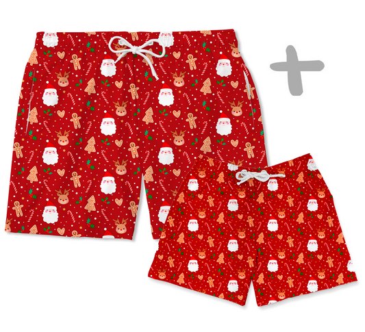 Shorts Tal Pai Tal Baby Natal Vermelho