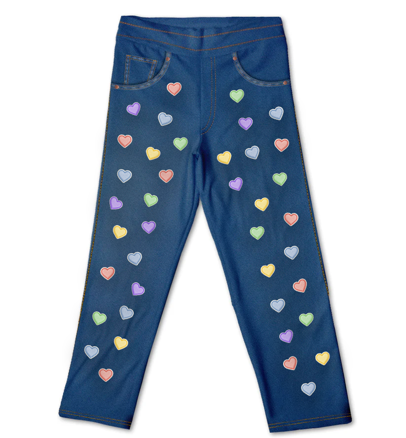 Jeans Coração Kids Bordadinho Fake