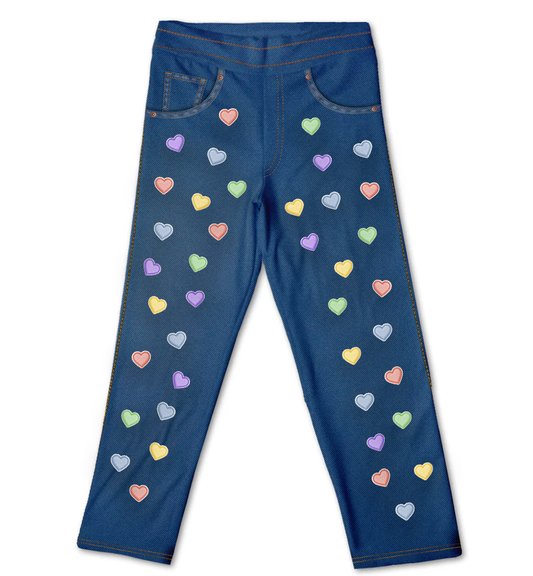 Jeans Coração Kids Bordadinho Fake
