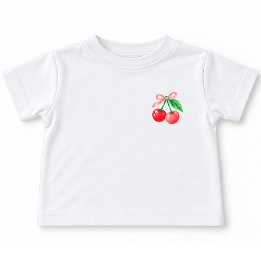Camiseta Bebê Algodão Cerejas