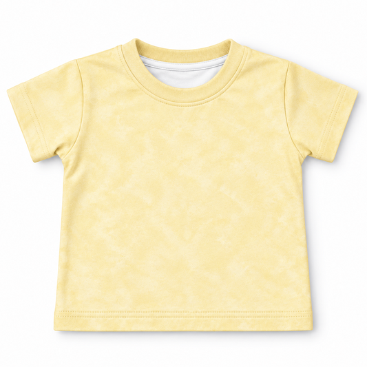 Camiseta Bebê Algodão Amarelo Estonado