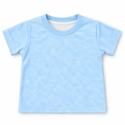 Camiseta Bebê Algodão Azul Estonado