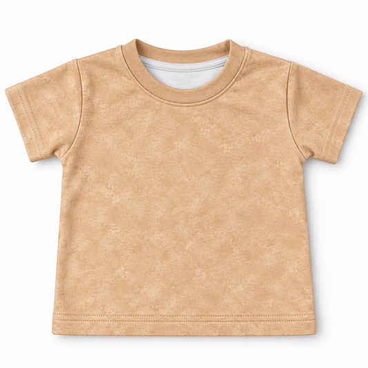 Camiseta Bebê Algodão Marrom Estonado