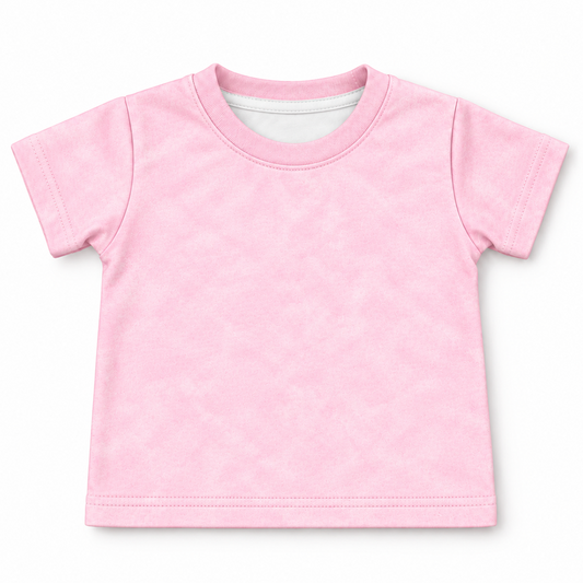 Camiseta Bebê Algodão Rosa Estonado
