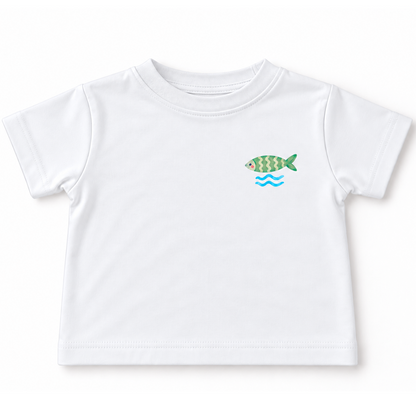 Camiseta Bebê Algodão Sardinhas