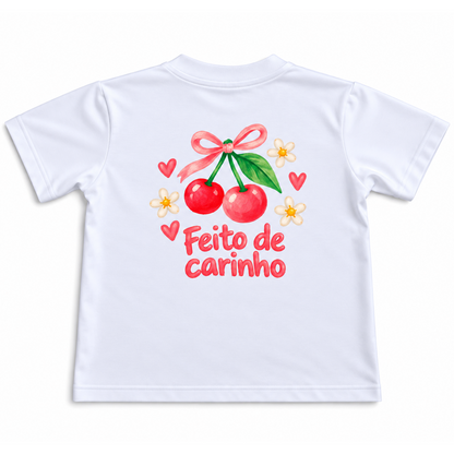 Camiseta Kids Algodão Cerejas