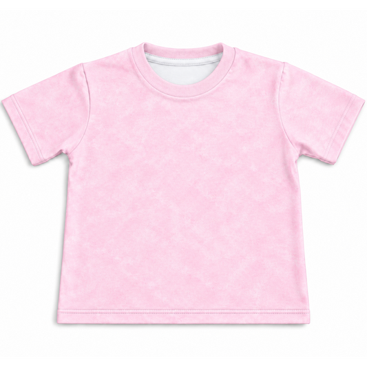 Camiseta Kids Algodão Rosa Estonado