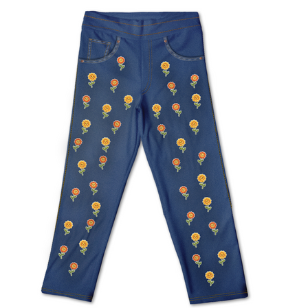 Jeans Flores Kids Bordadinho Fake
