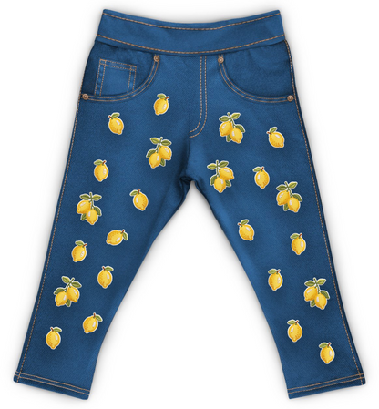 Jeans Limão Bebê Bordadinho Fake