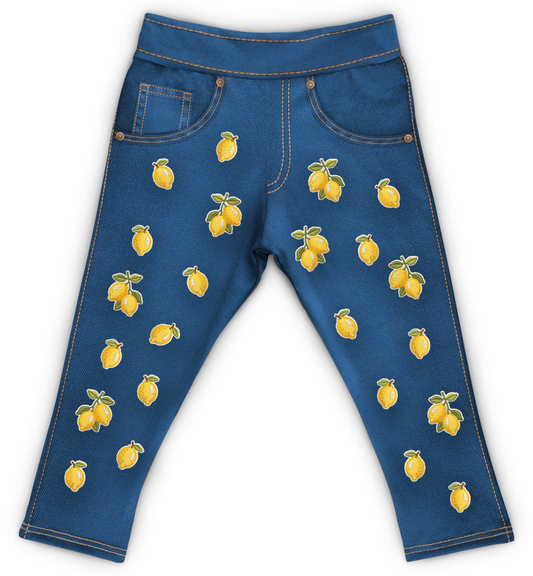 Jeans Limão Bebê Bordadinho Fake