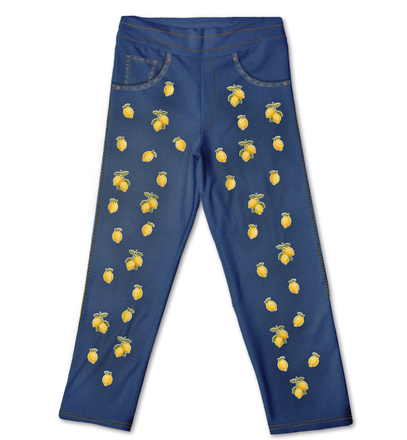 Jeans Limão Kids Bordadinho Fake