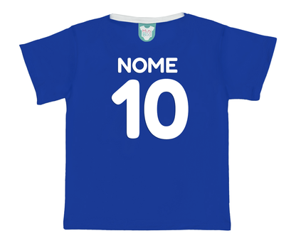 Camiseta Kids Azul Copa Vai Brasil Personalizado