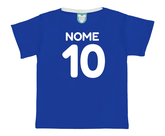 Camiseta Kids Azul Minha Primeira Copa Personalizado