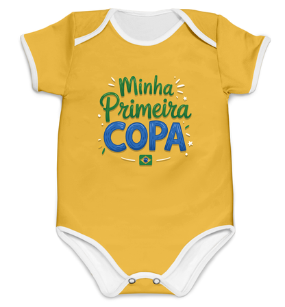 Body Minha Primeira Copa Amarelo